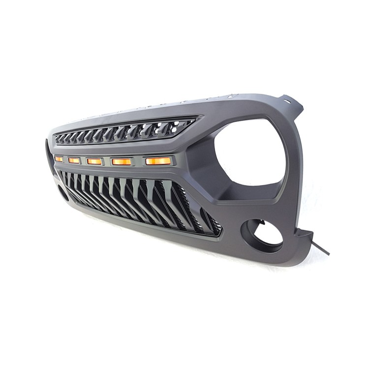 New 07-17 Front Grille with 5 Amber Light for Jeep JK Ⅱ Rebel Grille